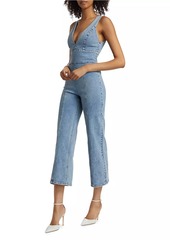 Alice + Olivia Sandra Denim V-Neck Jumpsuit