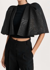 Alice + Olivia Sergia Pleated Cape Sleeve Top In Black