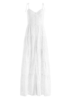 Alice + Olivia Shantella Embroidered Cotton Voile Maxi Dress
