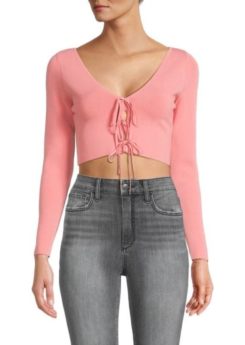 Alice + Olivia Sharee Tie Crop Top