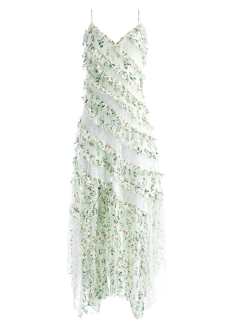 Alice + Olivia Sondra Floral Chiffon Maxi Dress