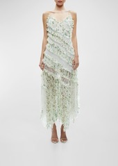 Alice + Olivia Sondra Lace Ruffled Maxi Dress