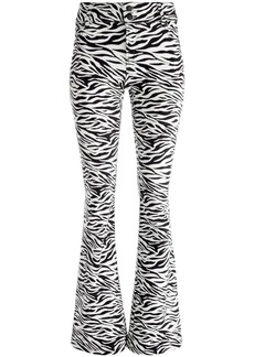 Alice + Olivia Stacey zebra-print flared jeans