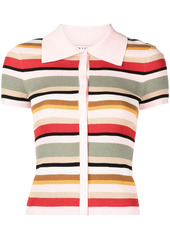 Alice + Olivia striped short-sleeved polo shirt