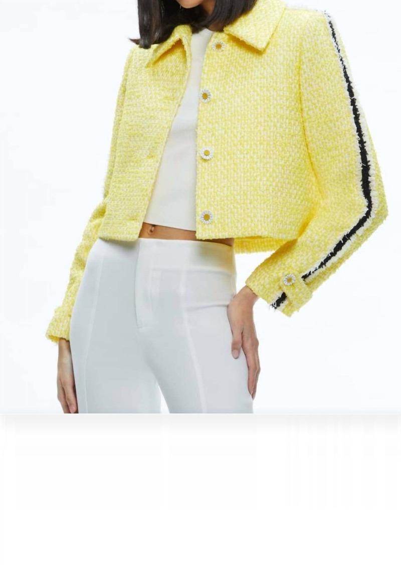 Alice + Olivia Tammy 50S Style Jacket In Happy Yellow