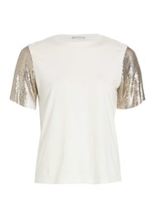 Alice + Olivia Tari Chain-Mesh Short-Sleeve T-Shirt