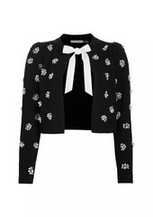 Alice + Olivia Trina Wool Embellished Cardigan