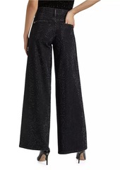 Alice + Olivia Trish Crystal-Embellished Wide-Leg Jeans