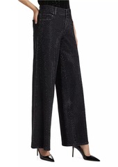 Alice + Olivia Trish Crystal-Embellished Wide-Leg Jeans