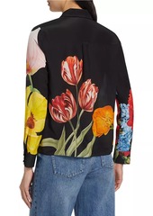 Alice + Olivia Willa Floral Silk Blouse