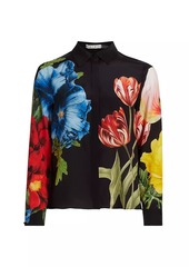 Alice + Olivia Willa Floral Silk Blouse