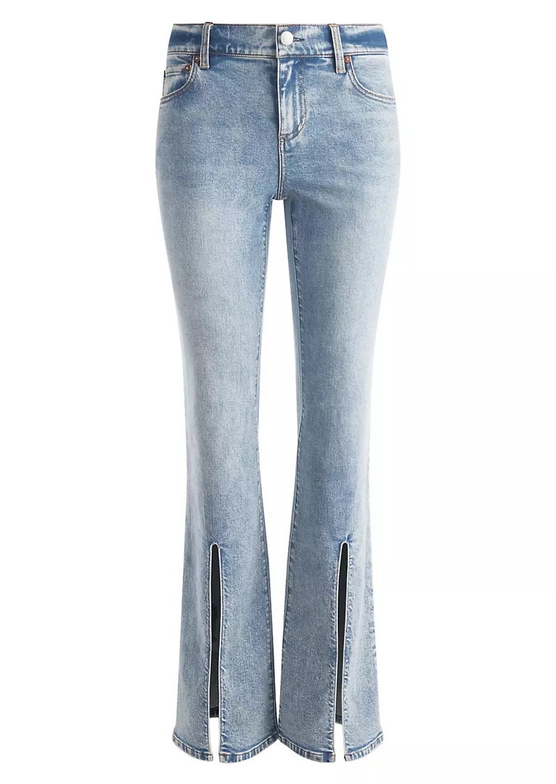 Alice + Olivia Winslow Mid-Rise Slim-Fit Slit Jeans