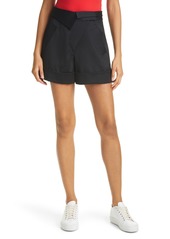 Alice + Olivia Chad Asymmetrical Cuff Cargo Shorts in Black at Nordstrom
