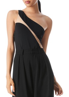 Alice + Olivia Womens Illusion One Shoulder One-Piece Swimsuit