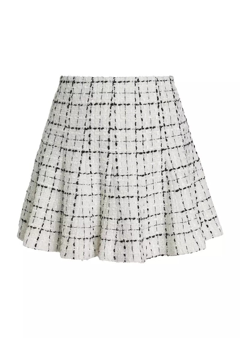 Alice + Olivia Zona Godet Tweed Miniskirt