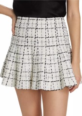 Alice + Olivia Zona Godet Tweed Miniskirt