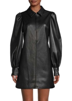 ALICE by Temperley Becky Faux Leather Shirt Dress