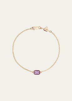Alison Lou 14K Yellow Gold Rectangle Cocktail Bracelet with Lab Created Amethyst and Purple Enamel