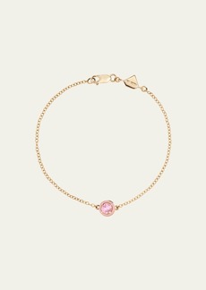 Alison Lou 14K Yellow Gold Round Cocktail Bracelet with Lab Created Pink Sapphire and Pink Enamel