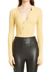 ALIX NYC Rib Long Sleeve Bodysuit in Butter at Nordstrom
