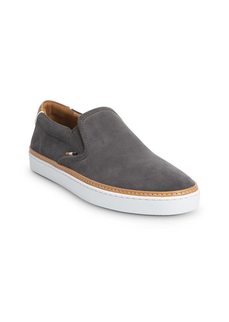 Allen-Edmonds Allen Edmonds Men's Alpha Suede Slip-On Sneaker  Grey Suede  D