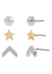 AllSaints 3-Pack Star Stud Earrings