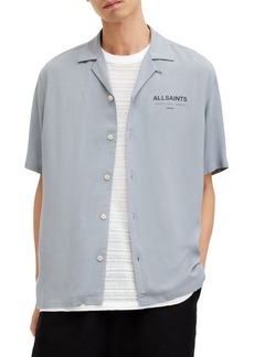 AllSaints Access Short Sleeve Graphic Camp Shirt