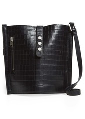 ALLSAINTS Alexandria Croc Embossed Leather North/South Tote