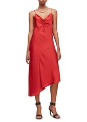 AllSaints Alexia Asymmetric Ruched Front Sleeveless Dress in Red at Nordstrom