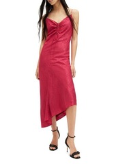 AllSaints Alexia Heart Jacquard Asymmetric Slipdress