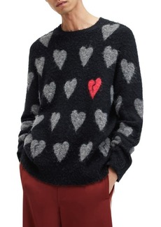 AllSaints Amore Heart Crewneck Sweater