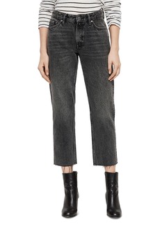 ALLSAINTS Ava Rigid Cropped Straight-Leg Jeans in Vintage Black 