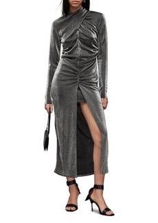 AllSaints Ayla Metallic Long Sleeve Maxi Dress