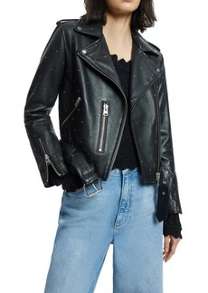AllSaints Balfern Studded Leather Biker Jacket