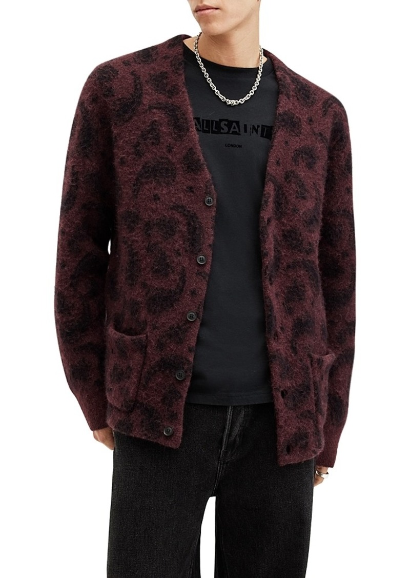 Allsaints Bancat Paisley Jacquard Regular Fit Cardigan