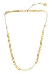 AllSaints Beaded Strand Necklace in White/Gold at Nordstrom Rack