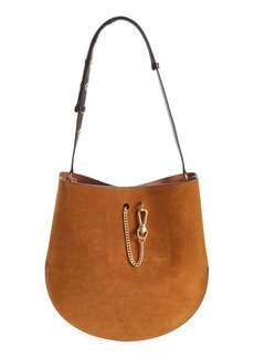 AllSaints Beaumont Suede Hobo Bag in Amber Brown at Nordstrom