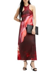 AllSaints Betina Arches Racerback Satin Maxi Dress