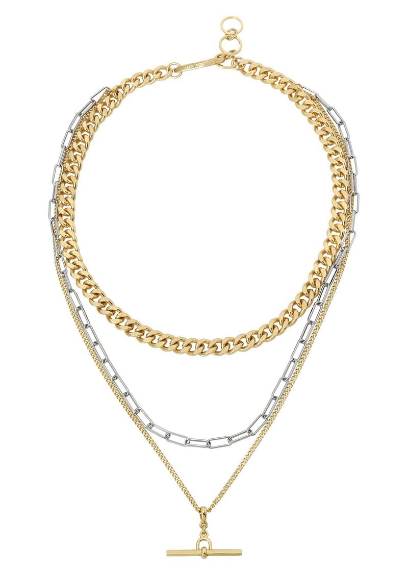 AllSaints Carabiner Layered Necklace in Gold/Rhodium at Nordstrom Rack