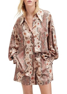 AllSaints Charli Cascade Oversize Button-Up Shirt