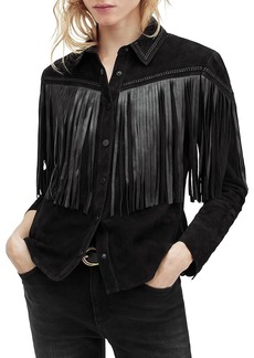 Allsaints Cleo Leather Western Shirt