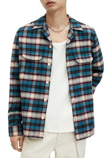 Allsaints Crayo Relaxed Fit Embroidered Flannel Shirt