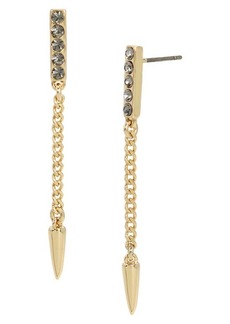AllSaints Crystal Bar & Chain Linear Drop Earrings