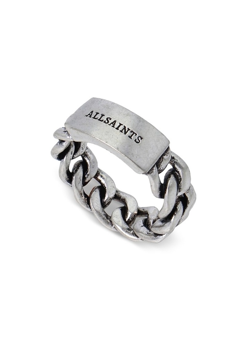 Allsaints Curb Chain Band Ring in Sterling Silver