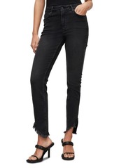 AllSaints Dax Frayed Asymmetric Hem Skinny Jeans