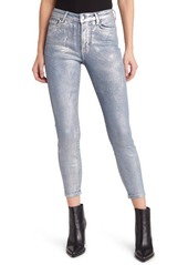 AllSaints Dax Metallic High Waist Skinny Ankle Jeans