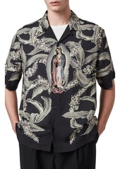 AllSaints Diego Slim Fit Print Short Sleeve Button-Up Shirt