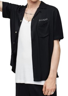 AllSaints Disorder Embroidered Short Sleeve Button-Up Shirt