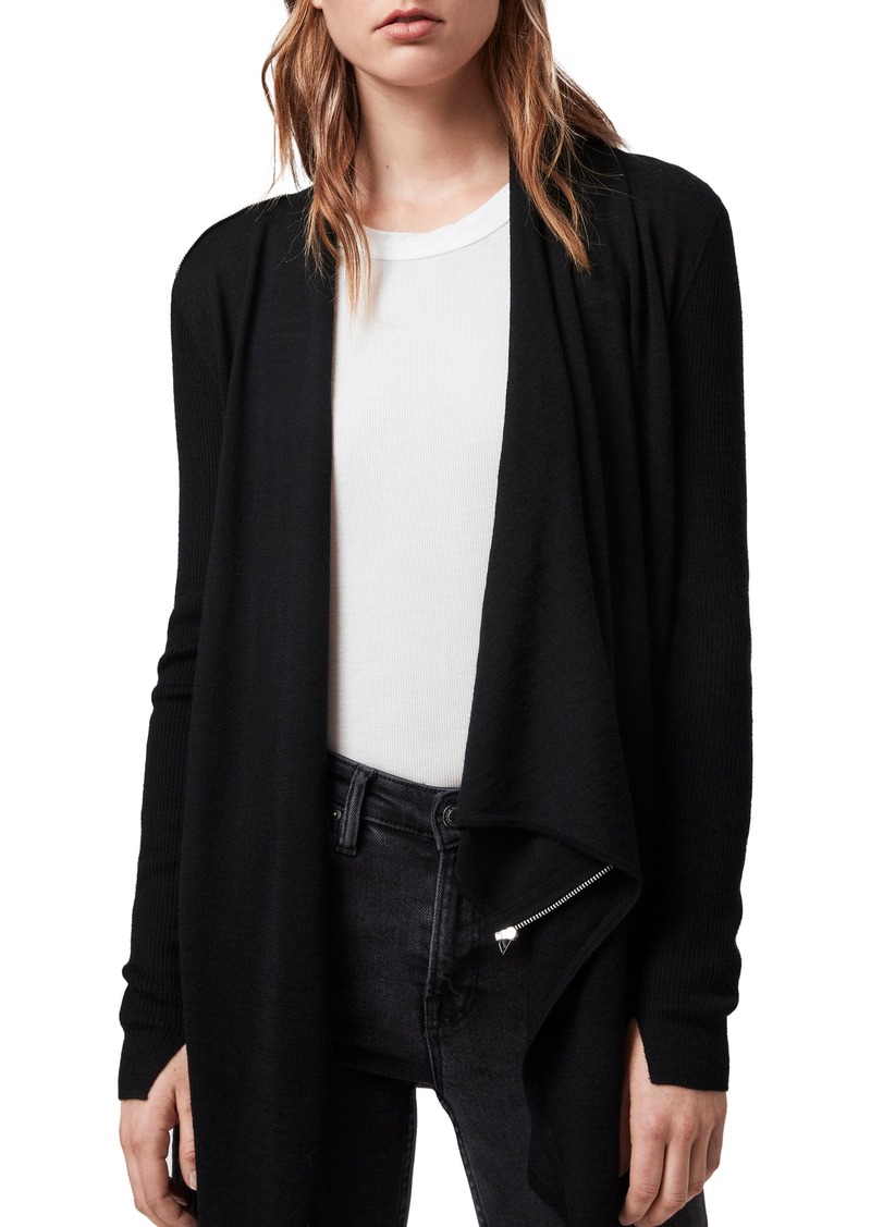 allsaints drina ribbed cardigan