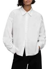 AllSaints Eliana Cutout Cotton Poplin Button-Up Shirt